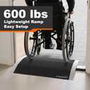 Ruedamann 1.5" Rise Bridge Threshold Ramp, Portable Wheelchair Ramp with Detachable Supporting Frame and Non-Slip Surface, Aluminum Door Ramps for Wheelchairs, Stairs, Steps