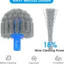 TidyMister 20'' 2 in 1 Pool Brush Head Cobweb Duster Heavy Duty Pool Cleaning Detachable Round Brush with EZ Clip & Wavy Nylon Bristles for Inground Pool & Above-Ground Pool (Without Pole)