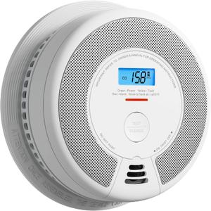 X-Sense 10-Year Battery Combination Smoke Carbon Monoxide Alarm Detector with Large LCD Display (Standalone Model)