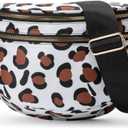 Checkered Crossbody Bags Purse Checkerboard Fanny Pack with Mini Headphone Wallet Cross Body Belt Bum Bag for Women (Coffee)