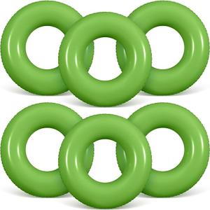 JellyArch 6 Pcs Inflatable Pool Floats 24 Inches Swim Tube Bulk Swimming Ring Pool Floaties for Beach Party Decorations Women and Men River Lake Summer Vacation Holiday(Light Green)