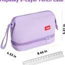 Pencil Case - 2-Layer Large Capacity Aesthetic Pencil Pouch with Strong Zipper, Handheld Stationery Organizer Pen Case with Compartments for College, office, Travel, for Women Men(Purple)