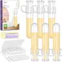 Nuliie Colostrum Collector Kit 7ml/6pcs, Leakproof, Reusable Breast Milk Collector, Heat & Freezer Resistant, BPA-Free, With Cotton Cloth Wipe, Storage Case, Cleaning Brush - Ready-to-Use for Newborns