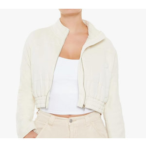 Forever 21 womens Quilted Zip-up Cropped Jacket Size XS