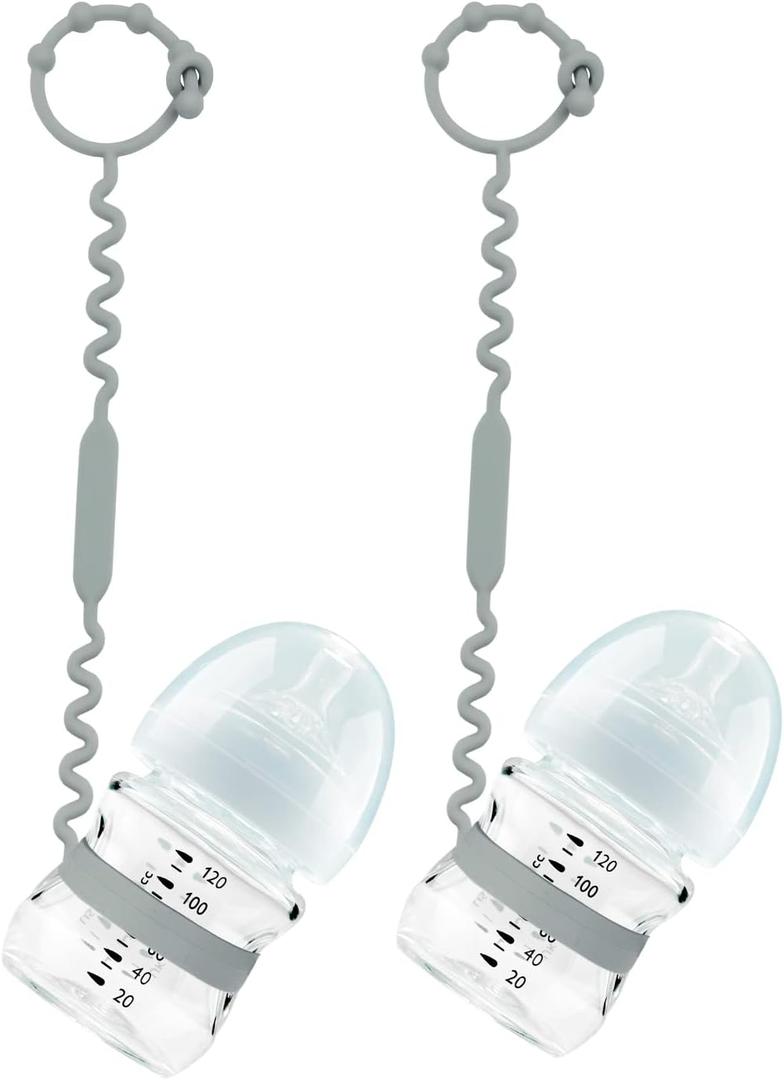 Toy Straps, Silicone Toy Straps for Stroller, Toy Safety Straps for Toy, Sippy Cup Straps, Adjustable Toy Holder for Stroller, High Chair - BPA Free (Gray)