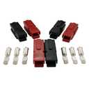 75 Amp Battery Connector Red Black and Contacts Modular Power Supply 3 Pairs (6AWG)