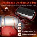 Crankcase Ventilation Filter Engine Breather ElementReplacement For Cummins ISX, Kenworth, Peterbilt, International ProStar And More VihiclesReplace OE#: 904-7904, CV50617, CV50634