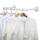 WEBI Clothing Rack Wall Mount White, 24" Industrial Pipe Clothes Rack for Hanging Clothes, Heavy Duty Iron Garment Rack Bar, Retail Display Clothes Rod for Closet, Laundry Room