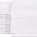 GOLD TEXTILES 12 Pack New Cotton Blend Economy White Hotel Bath Mat Towel (18x25 Inches) Light Weight Quick Drying & Machine Washable - Hotel Supplies Shower Bath Mat Towel
