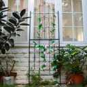 SCENDOR Metal Trellis 86.6" H x 29.5" W Powder-Coated Black Attractive Plant Support Garden Trellis Stylish Garden Addition Lattice Outdoor Yard Dcor Roses Vine Ivy Clematis Trellises Black (86.6 inch-1 pack)