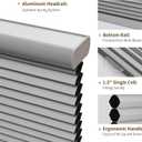 Joydeco Cellular Shades Cordless, Blackout Honeycomb Blinds for Indoor Windows, Thermal Insulated Noise Reduction (Grey, 27" W x 48" H)