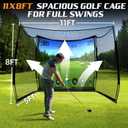 Joloofu Golf Net, 11x8ft Spacious Golf Practice Hitting Net for Simulator | Heavy Duty Golf Simulator Net with HD Impact Screen and Target Cloth for Swing Driving, Home Backyard Garage Indoor Outdoor