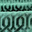 Throw Pillow Cover, 18" x 18" Modern Green Geometric, Embroidery Cut, Velvet Luxury Contemporary Pillow Cover, for Couch, Sofa, Living Room, Bedroom (Insert NOT Included)