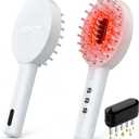 3-in-1 Electric Scalp Massager Brush, Vibrating Scalp Massager Comb with Hair Oil Applicator for Scalp/Face/Body Relaxation, Portable Massager Tool for Home & Travel, Gift for Men & Women(White)