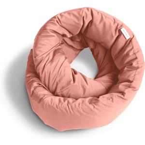 Huzi Infinity Pillow - Home Travel Soft Neck Scarf Support Sleep (Pink)