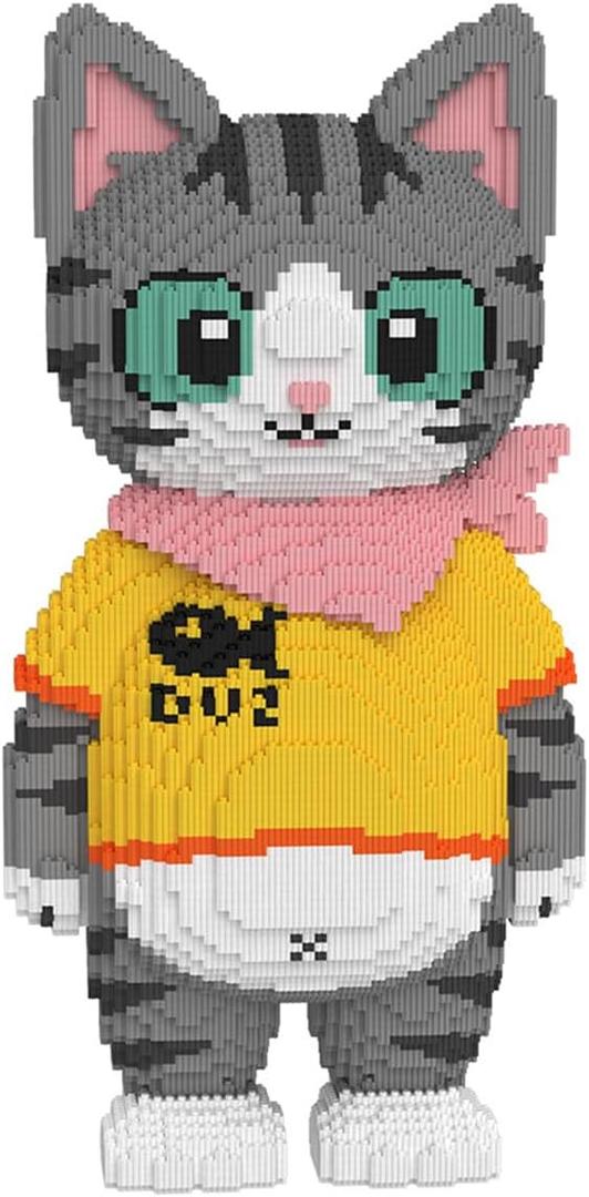 Cute Tuxedo Cat Animal Micro Building Blocks Set (16879Pieces), Big Cat Building Blocks Kit.Cat Lover Gifts for Adults and Kids,Boys & Girls Age 8+