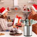 LIBODOUR Kitchen Utensil Holder Extra Large 360Rotating For Counter Organizer Stainless Steel Storage Cooking Silverware Caddy 3 Compartment Flatware Spoon Spatula Tool Cutlery ContainerSilvery