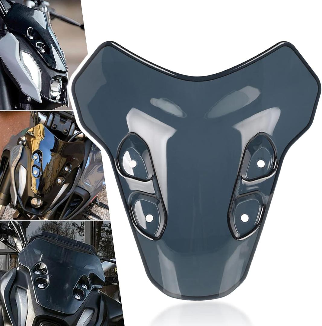 MT-07 Motorcycle Front Windshield Windscreen Airflow Wind Deflector Compatible with MT07 MT-07 2021 2022 2023 2024 Black