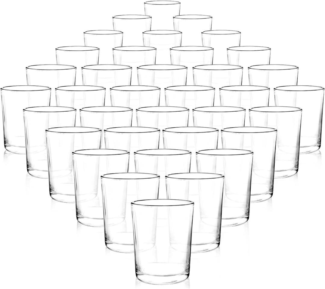 Set of 36 Clear Tealight Candle Holders, Glass Votive Candle Holders Bulk, Floating Candle Holder for Table Centerpieces, Wedding Propose Party Home Decor