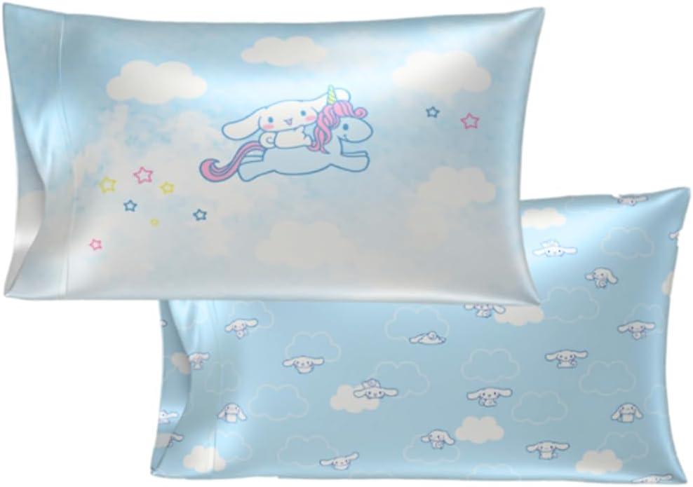 Cinnamoroll Beauty Silky Satin Standard 2 Pack Reversible Pillowcase Cover 20x30 for Hair and Skin, (Officially Licensed Product) by Franco Collectibles