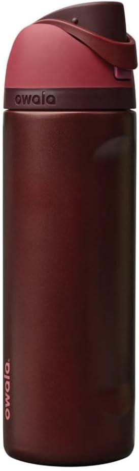 Owala FreeSip Insulated Stainless Steel Water Bottle with Straw, BPA-Free Sports Water Bottle, Great for Travel, 24 Oz, Black Cherry