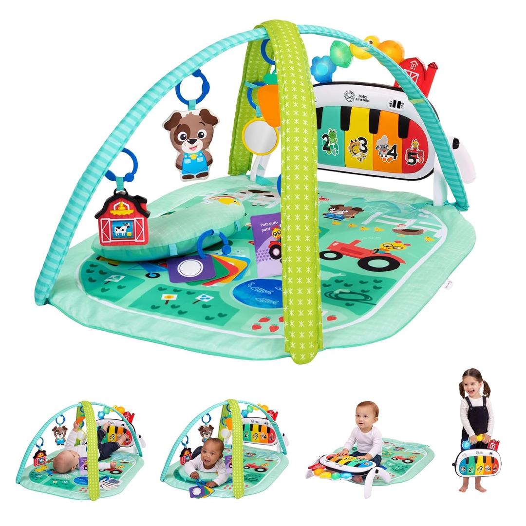 Baby Einstein Farm Explorers 4-in-1 Kickin Tunes Musical Meadow Music & Language Discovery Gym, Ages 0 Months and Up