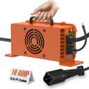 Upgrade 18 Amp 48 Volt Golf Carts Battery Charger for 2007-2024 Yamaha G29 Drive & Drive 2 Lead-Acid Battery Smart Trickle Charger with 3-Pin Leaf Plug IP67 Waterproof