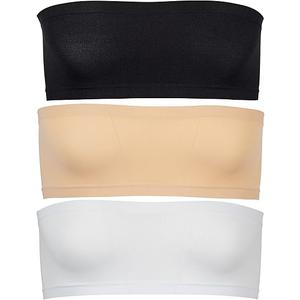 Popular Girls Strapless Bandeau Bra - Seamless Girls Training Bras for Teens. Sports Tube Top Bra 8-14 Age. 3 Pack