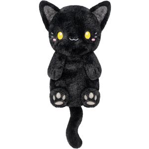 Black Cat Microwavable 1.5 lbs Unscented Heating Pad for Women and Kids- Cute Soft Cozy Pillow Plush Heatable Warm Stuffed Animals - Kawaii Hot and Cold Plushie - Black Cat Gifts for Girls and Women