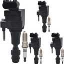 UF491 Ignition Coil Pack 12578224 and Iridium Spark Plugs XP5263 Set of 4pcs Compatible with Chevrolet Equinox 2010-2017,Malibu 2008-2014&GMC Terrain 2010-2017&Buick Verano 2012-2017 2.0L 2.2L 2.4L L4