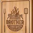 AceThrills Gifts for Brother Gifts Adult, Brother Christmas Birthday Gift from Sister for Fathers Day Gift - Engraved Cutting Board 12.3"L  8.7"W  0.4"Th