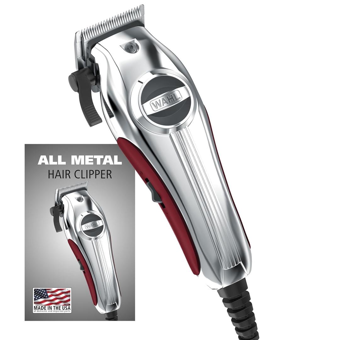 Wahl USA Pro Ultra Quiet High Torque Corded Hair Clipper for Ultra Quiet Operation and Cooler Operating Temperatures, Metal Housing with Bonus Hair Clipping Guard Caddy - Model 3000097