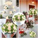 2 x 100 Pcs Artificial Foam Rose Flower Faux Bouquet Wedding Fake Rose Gift for Mother's Day Women DIY Bridal Shower Party Table Birthday Home Spring Decor (Champagne)