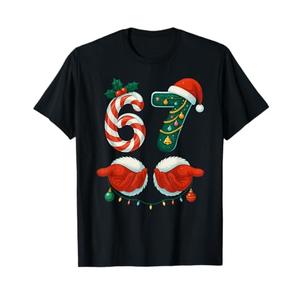 67 Christmas 6 7 Meme Pajamas Holiday Gen Alpha Slang T-Shirt, Medium