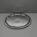 1-Pack 15.7" x 11.8" Large Silver Serving Trays for Party Set - Oval Floral Engraved Serving Platters, Wedding Birthday Mirror Tray for Valentine's Day, Food, Appetizer, Charcuterie, Cookies, Desserts