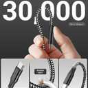 USB C Cable,3 Pack 10FT USB C to USB C 60W Fast Charging Cable, Nylon Braided Type C Charger Cable for iPhone 17/16/15/iPad MacBook Galaxy Support Car Play and More-Black White