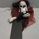 Fun Costumes Scary Hanging Swing Girl Halloween Decoration Light-Up with Motion Activation, Creepy Red Dress Indoor & Outdoor Horror