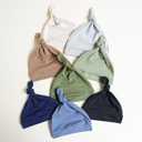 Konssy 8 Pack Baby Newborn Hats Set Knot Beanie Hats Soft for Infant Baby Girls Boys Caps 0-6 Months (Grey,green,clay,beige,black,navy Blue,dark Blue)