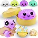 Squishy Dumpling Stress Relief Toys, Super Soft Slow Rising Squeeze Fidget Toy for Teens & Adults, Cute Food Foam Squishy for Anxiety Relief, Desk Toy Relaxation Gift(Purple)