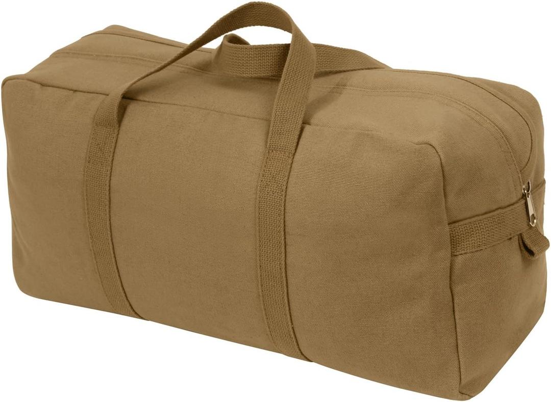 Rothco Canvas Tanker Style Tool Bag - Heavy-Duty Multipurpose Gear Carrier for Mechanics, Plumbers, Electricians, Athletes, Coyote Brown