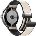 WestEagle Magnetic Leather Watch Band Compatible with Google Pixel Watch 3 45mm/ Google Pixel Watch 2 3 1 41mm Magnetic Buckle Design Adjustable Wristbands Accessories Replacement Straps for Men Women