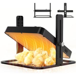 Chick Heat Plate, 10" x 10" Brooder Plate for Chicks, Adjustable Height & Angle, Adjustable Temperature Settings, Heating Plate for Up to 15 Chicks