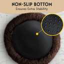 PetJett Calming Dog Bed for Small Dogs 23" Donut Dog Beds, Anti-Slip & Washable Fluffy Plush Faux Fur Pet Bed, Anti-Anxiety Premium Comfort Round Puppy Bed, Fits Dogs up to 25 lbs, Brown, Small