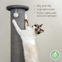 Kitty City Tall Sisal Cat Scratching Post, 32 Durable Scratcher with Sturdy Base & Hanging Jingle Toy, Easy Assembly, Furniture Protection for Indoor Cats - Gray