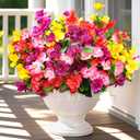 2 x Yastouay Artificial Flowers for Outdoors UV Resistant, 12 Bundles Realistic Fake Outdoor Hibiscus Flowers Artificial Outdoor Flowers, Faux Flowers for Outdoor Planters Front Porch Patio Outdoor