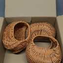3PCS Woven Flower Girl Basket,Small Wicker Basket with Handle,Half Moon Wicker Flower Girl Basket for Wedding, Gifts,Home Decor,Elegant Storage Solution,Versatile DIY Projects