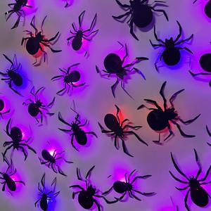 DR.DUDU 36 Pack Halloween Spider Wall Decor, 3D Window Stickers with Multi-Color LEDs, Removable Light up Spiders Wall Decals for Bathroom Home, Door Party, Indoor & Outdoor Decorations 