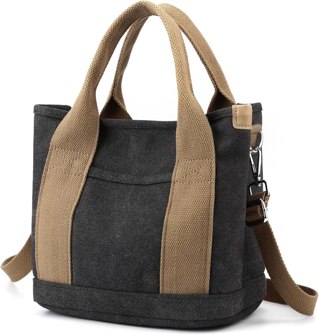 Small Tote Bag with Zipper Tote Bag for Women Canvas Crossbody Bag Shoulder Bag Satchel Hobo Bag Messenger Bag 2025 (Z06 Denim Black) Small Tote Bag with Zipper Tote Bag for Women Canvas Crossbody Bag Shoulder Bag Satchel Hobo Bag Messenger Bag 2025 (Z06 Denim Black)