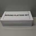 YHOSSEUN Halloween Serving Platters Set of 4, Black and White Serving Platters and Trays for Food, Rectangular Long Plates Serving Dishes for Entertaining, Checkered, 14 Inch