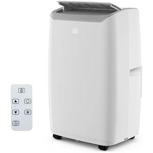 12,000 BTU Portable Air Conditioner for Room Up to 600 Sq.Ft, 4-in-1 AC Unit with Cooling, Fan, Dehumidifier & Sleep Mode, Remote Control & Window Kit Included for Home, Office, Apartment, White